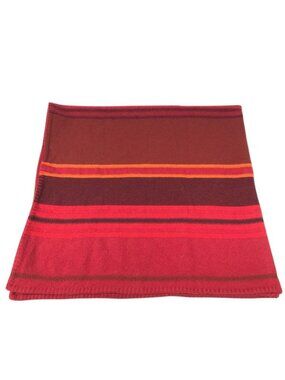 Hermes Blanket Plaid Logo Cashmere Red
